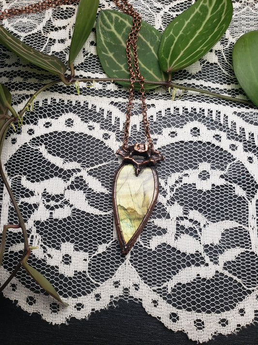 Labradorite and Bone Pendant